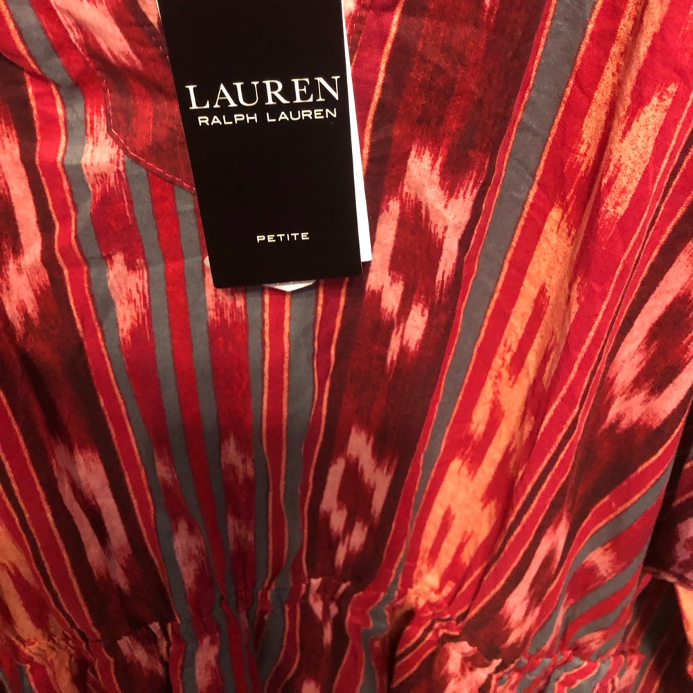 Lauren Ralph Lauren Red Pleated Sundress